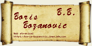 Boris Božanović vizit kartica